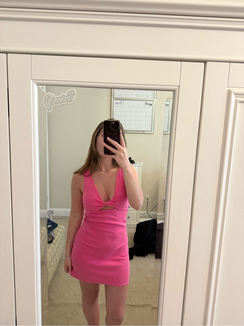 aerie Hot Pink Cutout Mini Dress